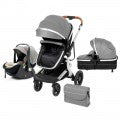 Image of Steanny Baby Stroller 3-In-1 Pram Newborn Carriage Combo Infant Basket