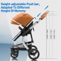 Image of Steanny Baby Stroller 3-In-1 Pram Newborn Carriage Combo Infant Basket