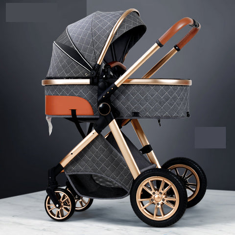 Image of PramPlay™: 3-In-1 Baby Stroller With Basket Portable Toddler Carriage Prams