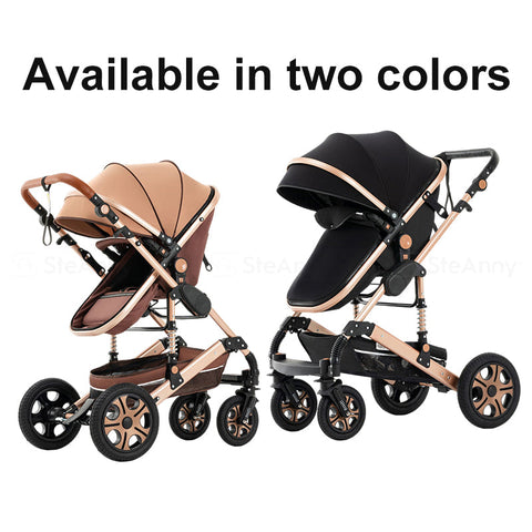 Image of 5-IN-1 Baby Stroller Travel System - Multifunction Pram With Car Seat and Base