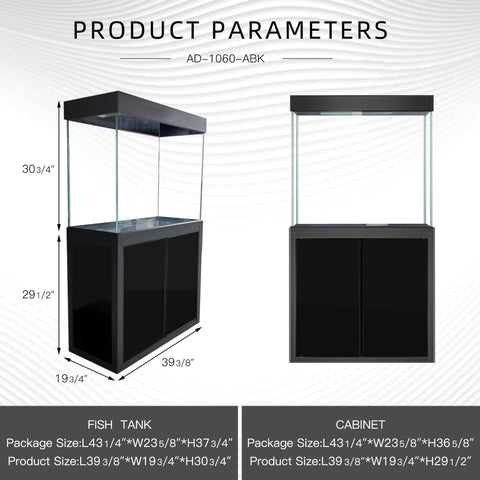 Image of Aqua Dream Aquariums Aqua Dream 100 Gallon Tempered Glass Aquarium Black  [AD-1060-ABK]