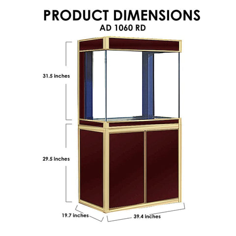 Image of Aqua Dream USA Aquarium Aqua Dream 100 Gallon Tempered Glass Aquarium Red and Gold [AD-1060-RD]