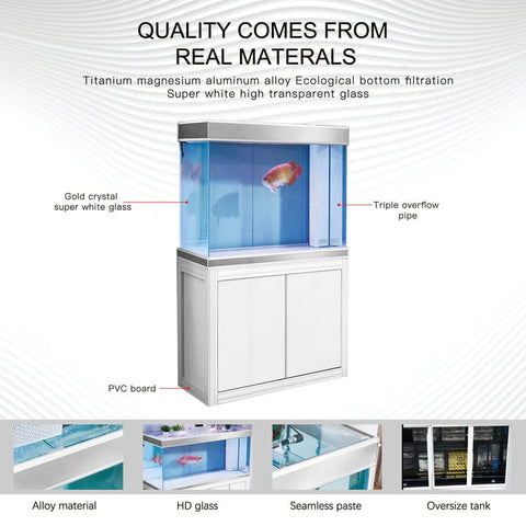 Image of Aqua Dream USA Aquarium Aqua Dream 110 Gallon Tempered Glass Aquarium Silver Edition [AD-1060-WS]