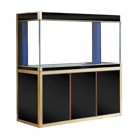 Image of Aqua Dream USA Aquarium Aqua Dream 135 Gallon Tempered Glass Aquarium Black With Gold [AD-1260-BK]