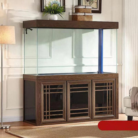 Image of Aqua Dream USA Aquarium Aqua Dream 135 Gallon Tempered Glass Aquarium Dark Wood [AD-1260-BW]