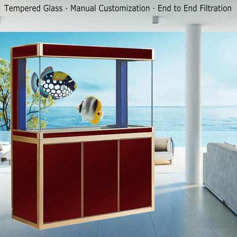 Image of Aqua Dream USA Aquarium Aqua Dream 135 Gallon Tempered Glass Aquarium Red and Gold [AD-1260-RD]