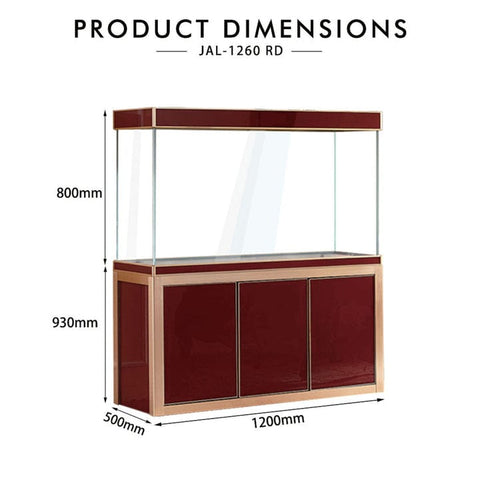 Image of Aqua Dream USA Aquarium Aqua Dream 135 Gallon Tempered Glass Aquarium Red and Gold [AD-1260-RD]