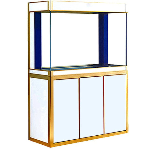 Image of Aqua Dream USA Aquarium Aqua Dream 135 Gallon Tempered Glass Aquarium White and Gold [AD-1260-WT]