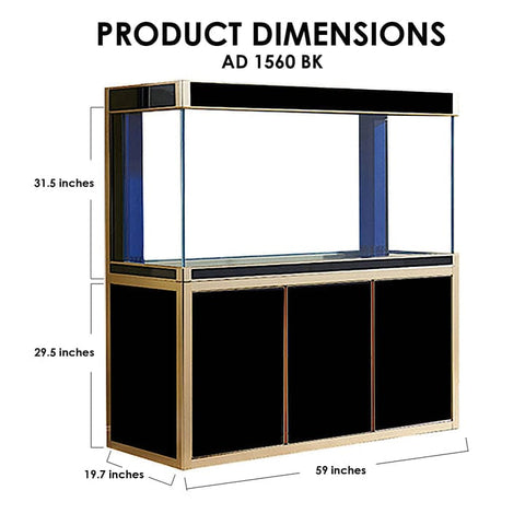 Image of Aqua Dream USA Aquarium Aqua Dream 175 Gallon Tempered Glass Aquarium Black and Gold  [AD-1560-BK]