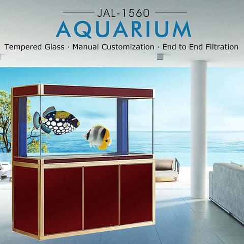 Image of Aqua Dream USA Aquarium Aqua Dream 175 Gallon Tempered Glass Aquarium Red and Gold [AD-1560-RD]