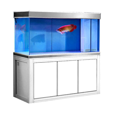 Image of Aqua Dream USA Aquarium Aqua Dream 200 Gallon Tempered Glass Aquarium White and Silver [AD-1560-WS]