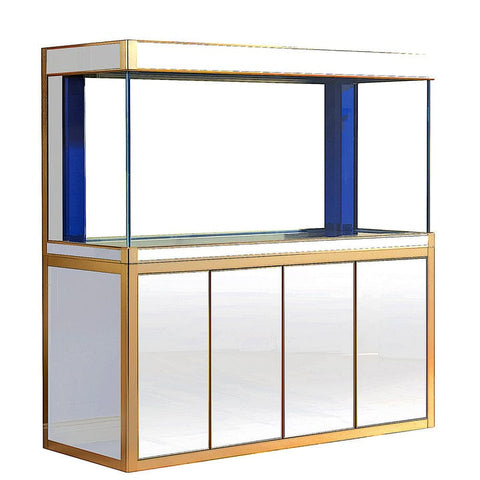 Image of Aqua Dream USA Aquarium Aqua Dream 250 Gallon Tempered Glass Aquarium White and Gold [AD-1980-WT]