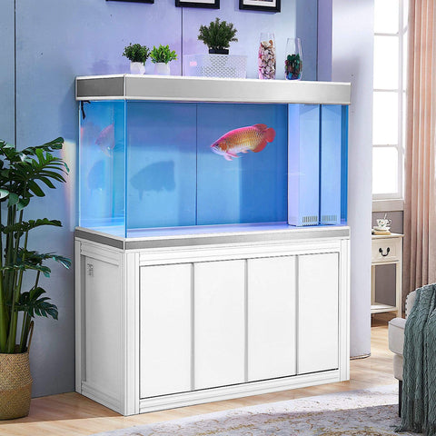 Image of Aqua Dream USA Aquarium Aqua Dream 250 Gallon White and Silver Aquarium [AD-1980-WS]