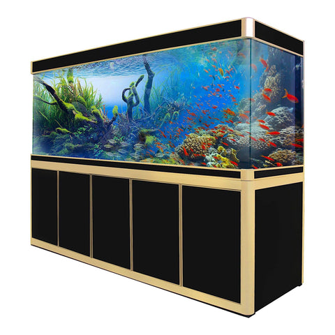 Image of Aqua Dream USA Aquarium Aqua Dream 360 Gallon Black and Gold Aquarium [AD-2300-BK]