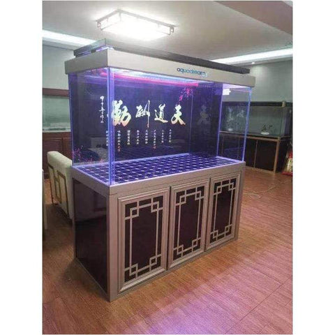 Image of Aqua Dream USA Aquarium Aqua Dream Silver Edition 235 Gallon Glass Aquarium with Upgraded Filtration Sump [AD-1530]