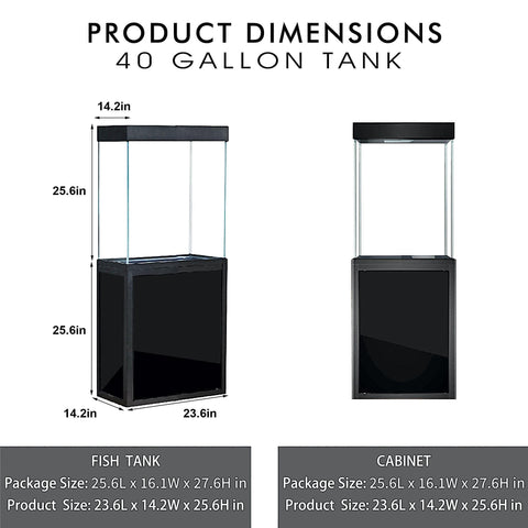 Image of Aqua Dream USA Aquariums Aqua Dream 40 Gallon Tempered Glass Aquarium Black [AD-620-ABK]