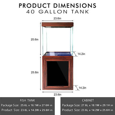 Image of Aqua Dream Aquariums Aqua Dream 40 Gallon Tempered Glass Aquarium Redwood [AD-620-RW]