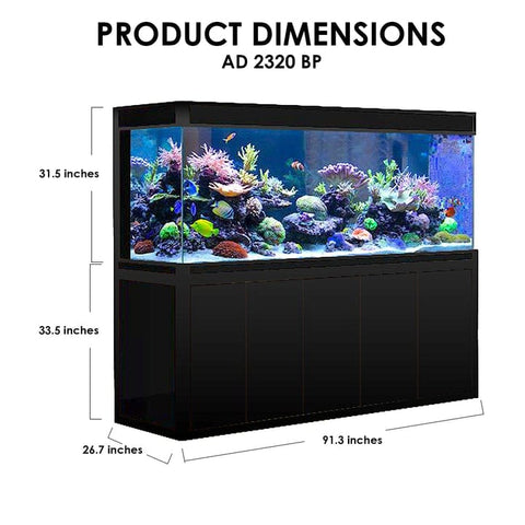 Image of Aqua Dream USA Aquariums Aqua Dream 400 Gallon Tempered Glass Aquarium Black [AD-2320-BP]