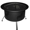 Buck Stove Fire Pit Black Buck Stove 30" Round Wood Burning Fire Pit with Wildlife Pattern MA RWLFP30-BK / MA RWLFP30-BZ