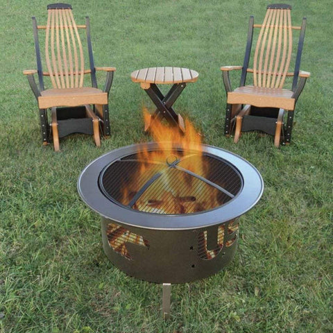 Image of Buck Stove Fire Pit Buck Stove 30" Round Wood Burning Fire Pit with Wildlife Pattern MA RWLFP30-BK / MA RWLFP30-BZ