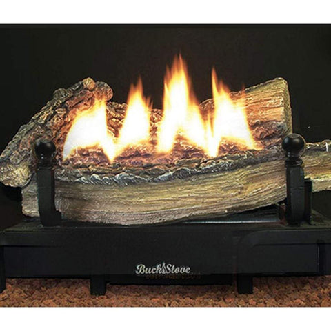 Image of Buck Stove Log Set Buck Stove 18" Ceramic Series Vent-Free Log Set - Thermostatic- Shallow Depth GL CR8TLP / GL CR8TNAT