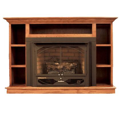 Image of Buck Stove Mantel Dark Oak Buck Stove Prestige Series Bookcase Mantel PA KDM1127PRES