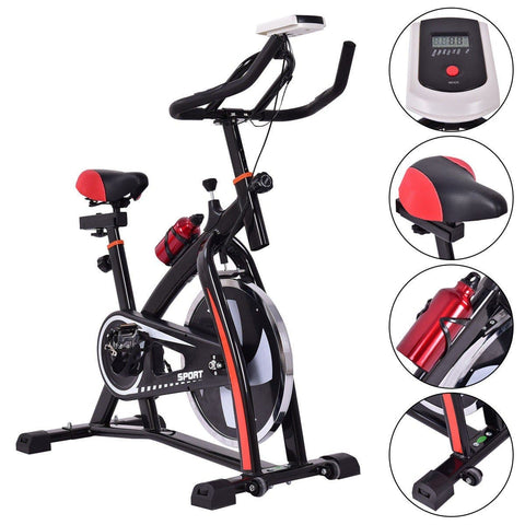 Image of Costway Bicycle Costway Household Adjustable Indoor Exercise Cycling Bike Trainer with Electronic Meter 64708152