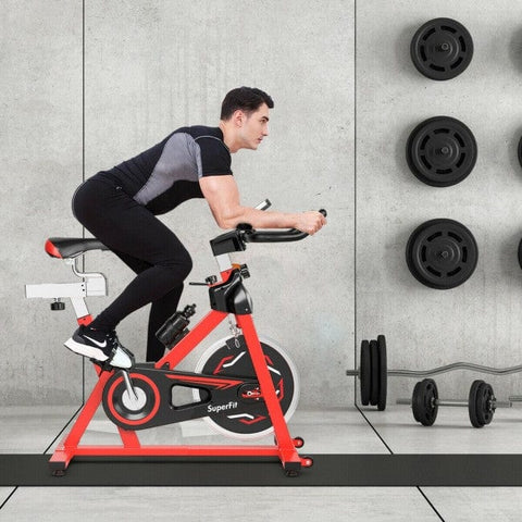 Image of Costway Exercise & Fitness Indoor Stationary Belt Driven Exercise Cycling Bike of Gym Home  03851269