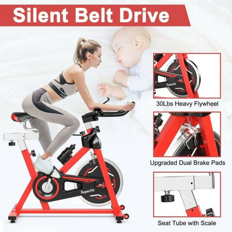 Image of Costway Indoor Stationary Belt Driven Exercise Cycling Bike of Gym Home  03851269
