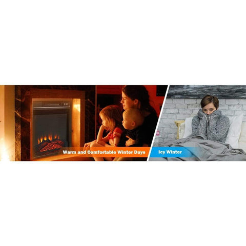 Image of Costway Fireplace Costway 18" Electric Fireplace Freestanding Wall-Mounted Heater with Adjustable LED Flame 29618054