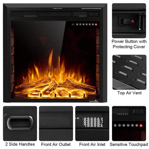 Image of Costway Fireplace Costway 26 inch Fireless and Wall Mounted Electric Fireplace with Romote Control 60459213