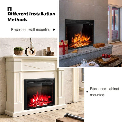 Image of Costway Fireplace Costway 26 inch Fireless and Wall Mounted Electric Fireplace with Romote Control 60459213