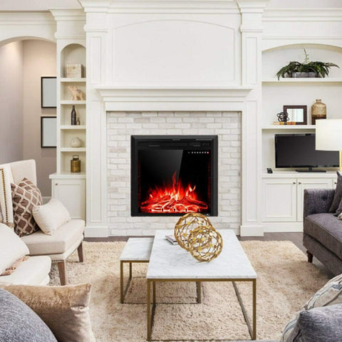 Image of Costway Fireplace Costway 26 inch Fireless and Wall Mounted Electric Fireplace with Romote Control 60459213