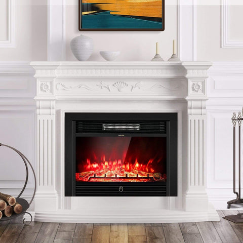 Image of Costway Fireplace Costway 28.5 inch Recessed Mounted Standing Fireplace Heater with 3 Flame Option 85139246