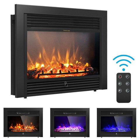 Image of Costway Fireplace Costway 28.5 inch Recessed Mounted Standing Fireplace Heater with 3 Flame Option 85139246