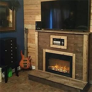 Image of Costway Fireplace Costway 28.5 inch Recessed Mounted Standing Fireplace Heater with 3 Flame Option 85139246