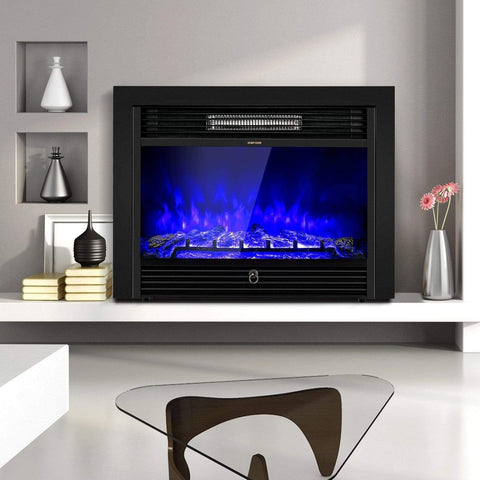 Image of Costway Fireplace Costway 28.5 inch Recessed Mounted Standing Fireplace Heater with 3 Flame Option 85139246