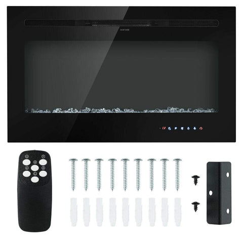 Image of Costway Fireplace Costway 36" Electric Wall Mounted Ultrathin Fireplace with Touch Screen and Timer 81605473