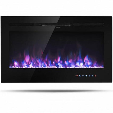 Image of Costway Fireplace Costway 36" Electric Wall Mounted Ultrathin Fireplace with Touch Screen and Timer 81605473