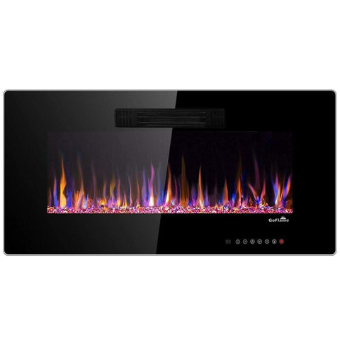Image of Costway Fireplace Costway 36 inch Recessed and Wall Mounted Electric Fireplace Insert with Realistic Flame 46827309