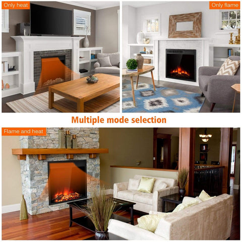 Image of Costway Fireplace Costway Electric Fireplace Insert Freestanding and Recessed Heater 89316457