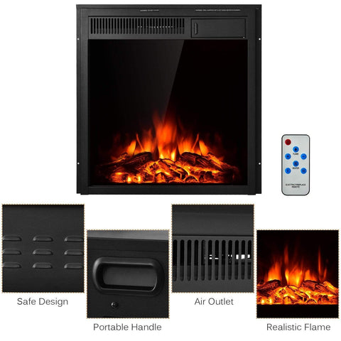 Image of Costway Fireplace Costway Electric Fireplace Insert Freestanding and Recessed Heater 89316457