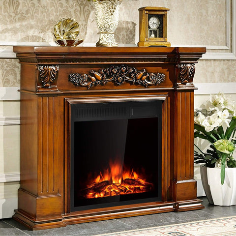 Image of Costway Fireplace Costway Electric Fireplace Insert Freestanding and Recessed Heater 89316457