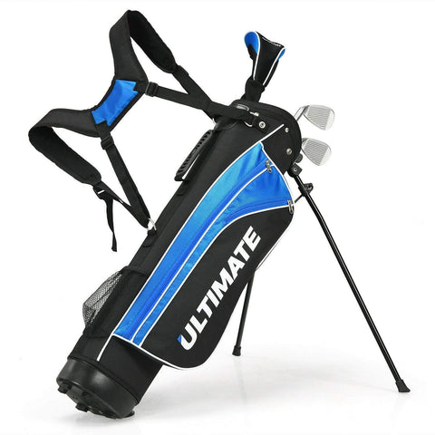 Image of Costway Golf Club Set Blue Costway Set of 5 Ultimate 31" Portable Junior Complete Golf Club Set for Kids Age 8+ 07164238