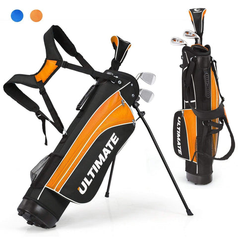 Image of Costway Golf Club Set Orange Costway Set of 5 Ultimate 31" Portable Junior Complete Golf Club Set for Kids Age 8+ 07164238