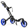 Costway Golf Push Cart Blue Costway Folding Golf Push Cart with Scoreboard Adjustable Handle Swivel Wheel 42510976