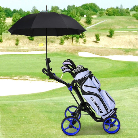 Image of Costway Golf Push Cart Costway 4 Wheels Golf Push Cart with Brake Scoreboard Adjustable Handle 01852694