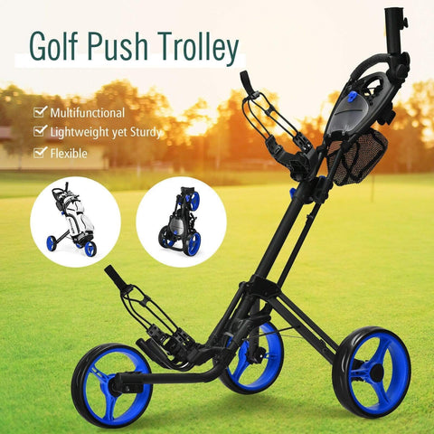 Image of Costway Golf Push Cart Costway Lightweight Foldable Collapsible 4 Wheels Golf Push Cart 05934817