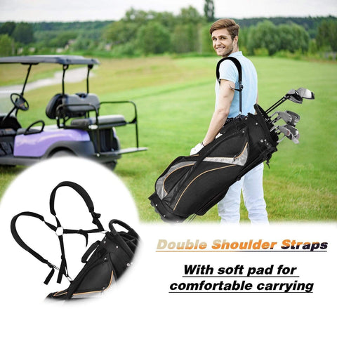 Image of Costway Golf Stand Bag Costway 9" Golf Stand Bag Divider Carry Pockets Storage 41629038