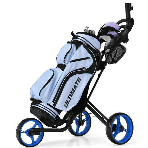Image of Costway Golf Trolley Costway Lightweight Foldable Collapsible 4 Wheels Golf Push Cart 05934817